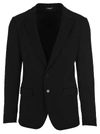 DOLCE & GABBANA DOLCE & GABBANA DOLCE & GABBANA EMBROIDERED LOGO BLAZER,10963740