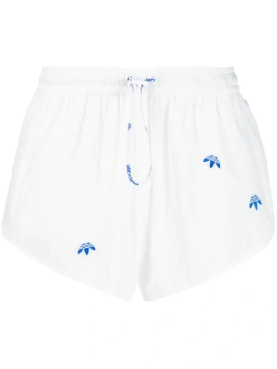 Adidas Originals By Alexander Wang Logo Running Shorts In White