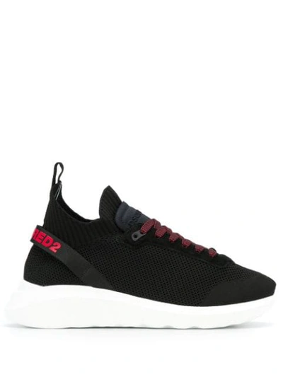 Dsquared2 Speedster Knitted Trainers In Black,red,white