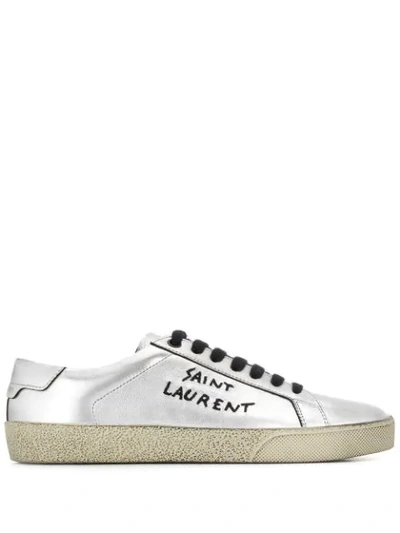 Saint Laurent Court Classic Low-top Sneakers - 金属色 In Silver