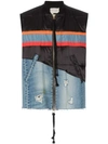 GREG LAUREN GREG LAUREN CONTRAST-PANEL GILET - 黑色