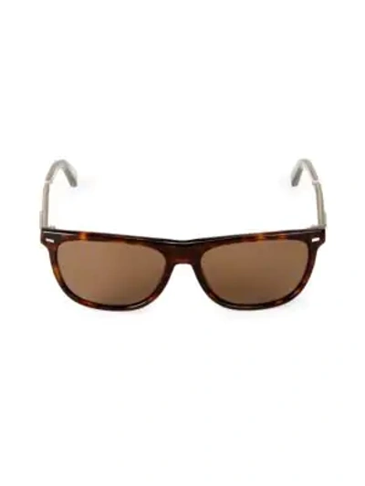 Ermenegildo Zegna 57mm Browline Cat Eye Sunglasses In Brown