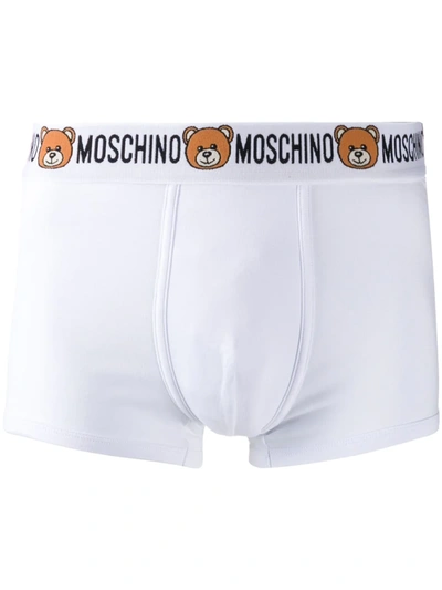 Moschino Teddy Logo Waistband Briefs In White