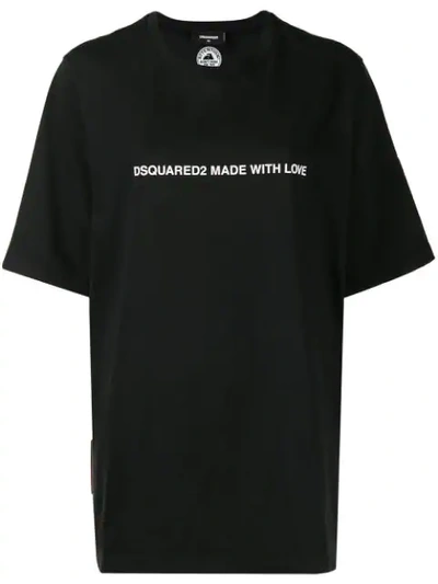 Dsquared2 Made With Love印花t恤 - 黑色 In Black
