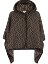 FENDI FENDI FF LOGO CAPE - BROWN