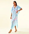 Lilly Pulitzer Kassandra Maxi Caftan In Multi Hot Tamale