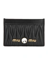 MIU MIU MATELASSÉ LEATHER CARD HOLDER,10857607