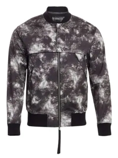 Madison Supply Tie-dyed Bomber Jacket In Stormy Caviar