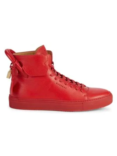 Buscemi Logo Leather High-top Sneakers In Red