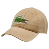 Lacoste Big Croc Gabardine Strapback Hat In Brown Cotton