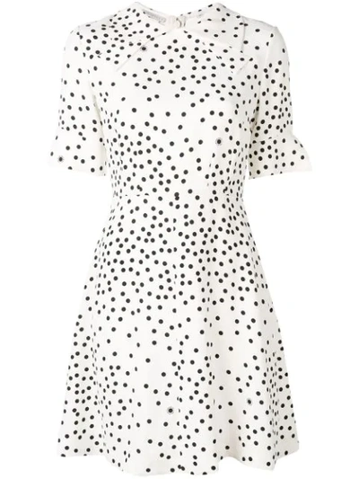 Stella Mccartney Laurieton Polka-dot Stretch-cady Mini Dress In White/black