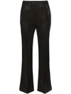 ETRO ETRO FLORAL JACQUARD FLARED TROUSERS - 黑色