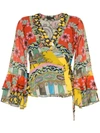 ETRO ETRO MIXED FLORAL-PRINT WRAP BLOUSE - 多色