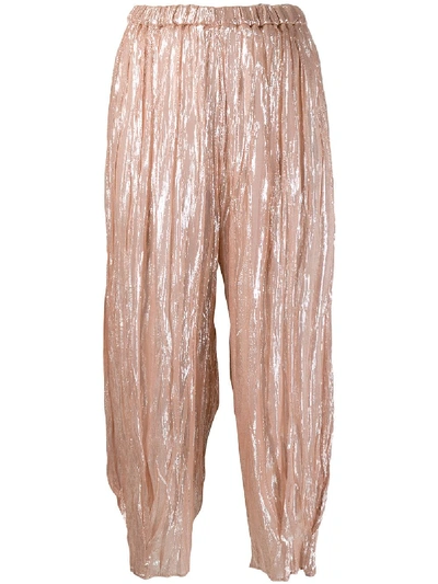 Forte Forte Lamé Crinkled Trousers - Neutrals