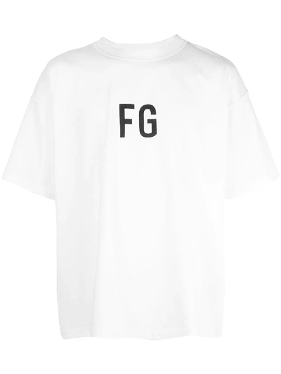 Fear Of God Logo Cotton Jersey T-shirt In White