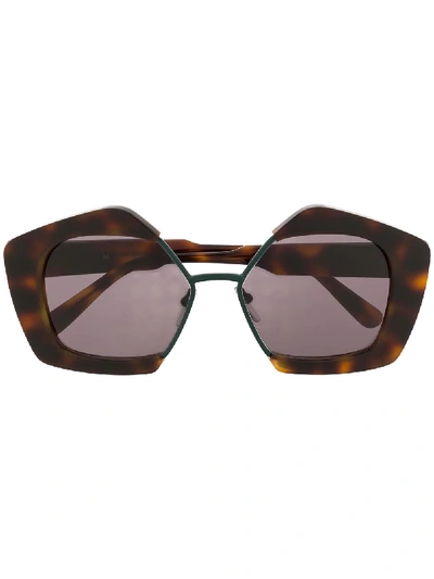 Marni Edge Oversized Sunglasses - Brown