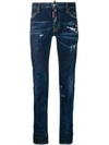 DSQUARED2 DSQUARED2 DISTRESSED SLIM-FIT JEANS - 蓝色