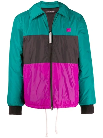 Acne Studios Color-block Padded Jacket In Green