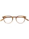 Garrett Leight Tortoiseshell-effect Round-frame Glasses In Brown