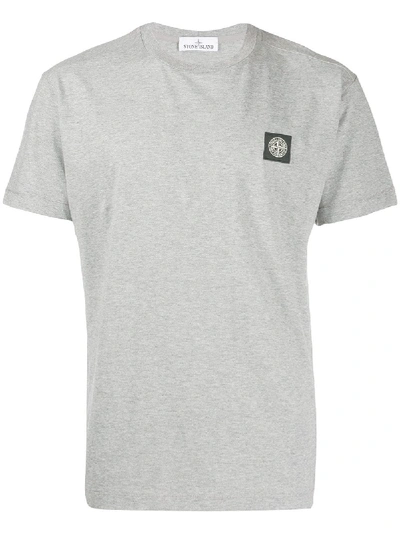 Stone Island T-shirt Mit Logo-patch - Grau In Grey