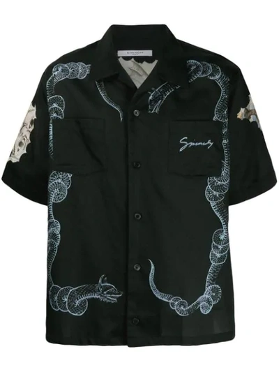 Givenchy Black Men's Snake And Icarus Printed Shirt In 001 Black