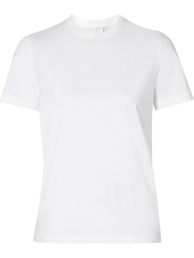 Burberry Monogram Motif Cotton T-shirt In White