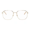 GUCCI GUCCI GOLD AND PINK PILOT GLASSES