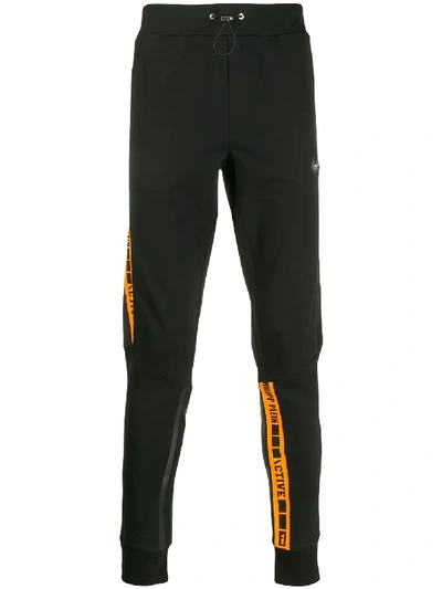 Philipp Plein Logo Tape Track Trousers In Black