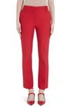 Valentino High-rise Flared Wool-blend Pants In Red
