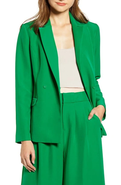 English Factory Tailored Double Breasted Blazer In Green