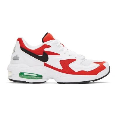 Nike Air Max2 Light Leather And Mesh Trainers In Red