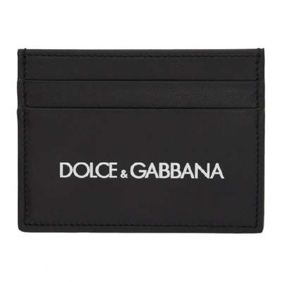 Dolce & Gabbana Dolce And Gabbana Black Rubberized Logo Card Holder In Hni43 Nero