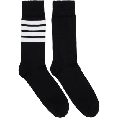 Thom Browne Black 4-bar Stripe Mid-calf Socks