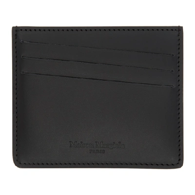 Maison Margiela Perforated Logo Leather Card Holder In Black