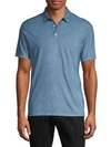 John Varvatos Washed Cotton Polo In Light Blue