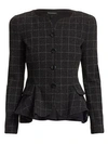 EMPORIO ARMANI Grid Wool-Blend Fit-&-Flare Jacket
