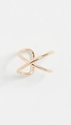 ZOË CHICCO 14k Gold Thin X Wire Ear Cuff,ZCHIC30290