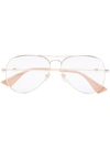 Gucci Gold Tone Fork Square Optical Glasses In Gold