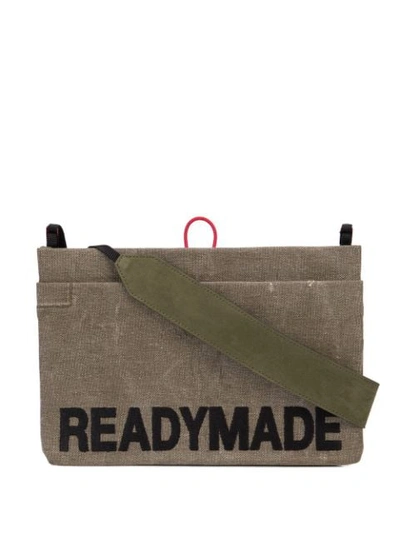 Readymade Logo Embroidered Shoulder Bag In Green