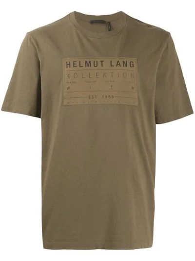 Helmut Lang Logo-patch Cotton T-shirt In Green