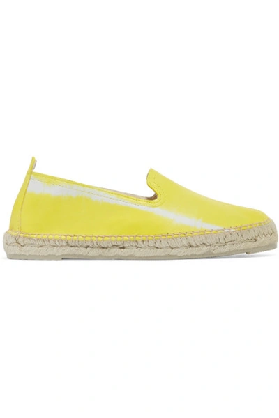 Manebi Tie-dyed Leather Espadrilles In Yellow