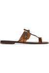 ZIMMERMANN Knotted snake-effect leather sandals