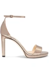 JIMMY CHOO Misty 100 metallic leather platform sandals