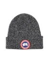 Canada Goose Arctic Disc Wool Beanie In Black Heather