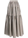 BRUNELLO CUCINELLI BRUNELLO CUCINELLI MAXI PEASANT SKIRT - 棕色