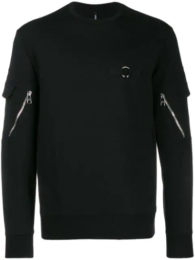 Neil Barrett Zip Detail Sweatshirt In Black