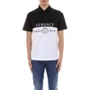 VERSACE VERSACE COLOUR BLOCK LOGO POLO SHIRT