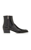 GIVENCHY DALLAS CROC-EFFECT LEATHER BOOTS,707508