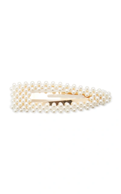 Jennifer Behr Wendy Faux Pearl-embellished Hair Clip In Ivory