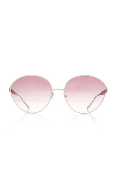 Alaia Sunglasses Le Petale Round-frame Metal Sunglasses In Red